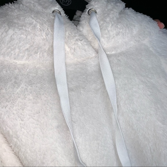 White Teddy Hoodie Sweater - Picture 6 of 8